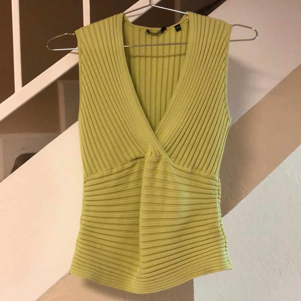 Lime green ribbed top